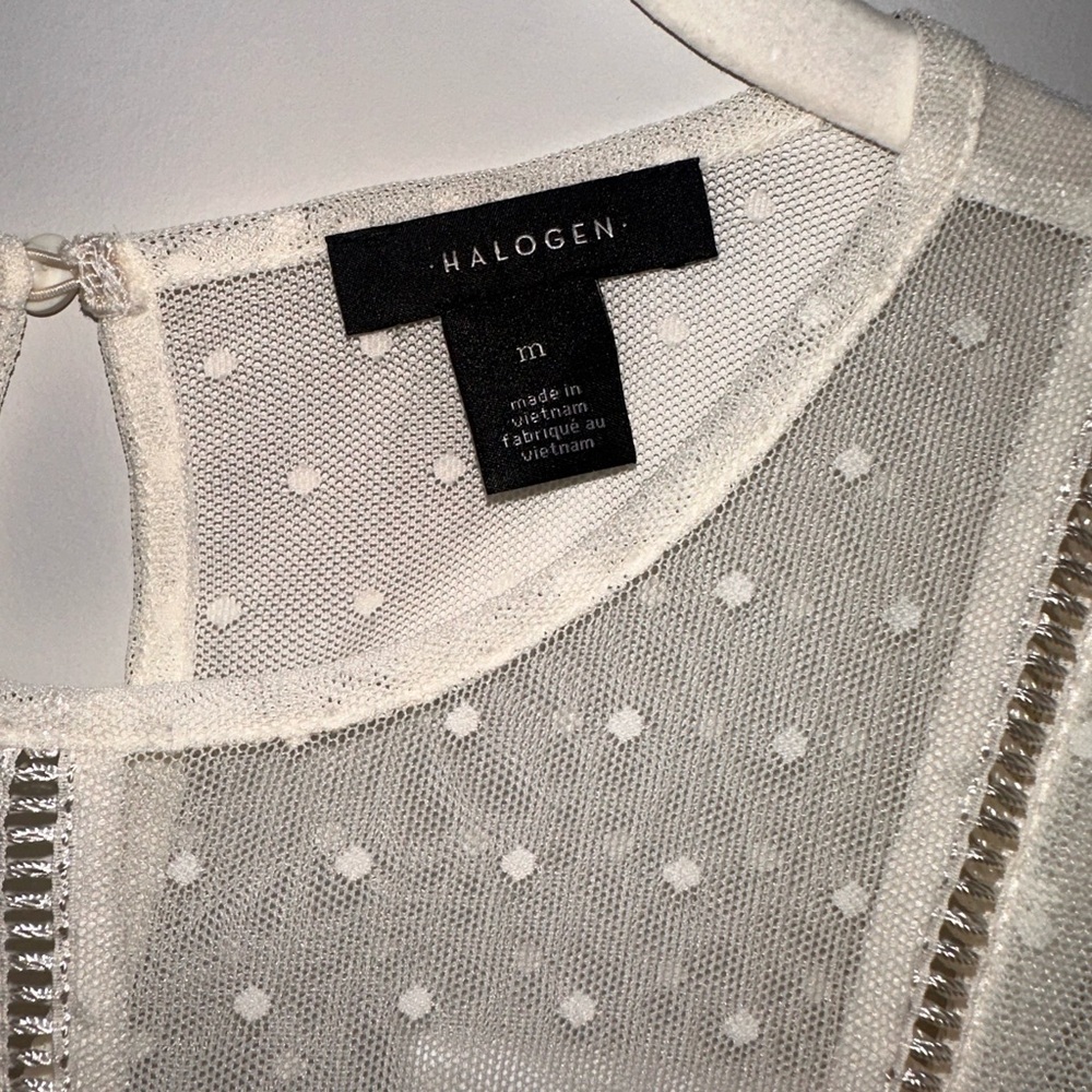 Halogen Ivory Sheer Ruffle Top - Picture 3 of 4